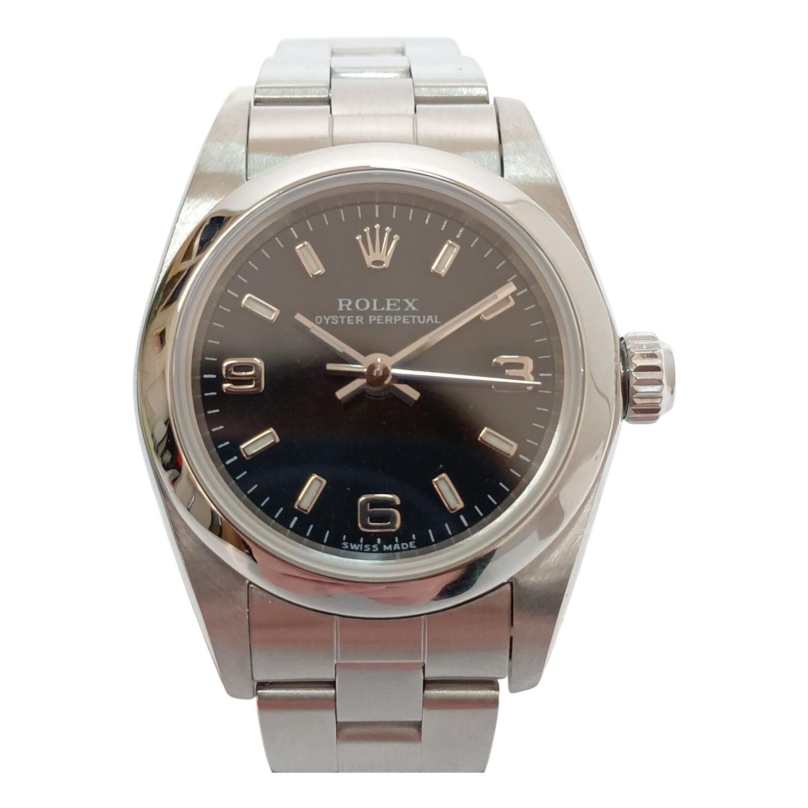□□ROLEX ロレックス パーペチュアル　F675025 RX76080BK-AR シルバー x ブラック F番2003-2004 □□ROLEX ロレックス パーペチュアル F675025 RX76080BK-AR シルバー
