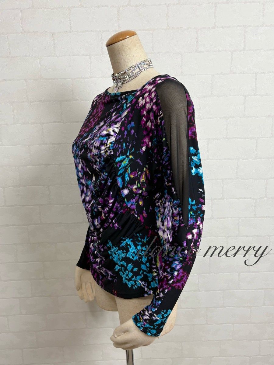 新品　Lサイズ　社交ダンス　黒　青　ツーピース　セットアップ　パーティ　6786 新品 Lサイズ 社交ダンス 黒 青 ツーピース セットアップ パーティ