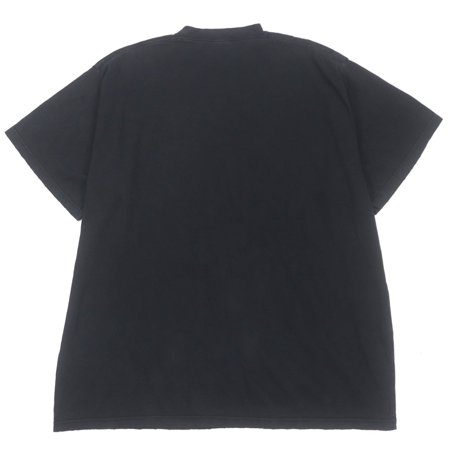 美品BALENCIAGA バレンシアガ 22AW 712398 Be different コットン 100% UNISEX オーバーサイズ ダメージ加工 クルーネック ショートスリーブ 半袖Ｔシャツ ブラック 5 ポルトガル製 正規品 メンズ