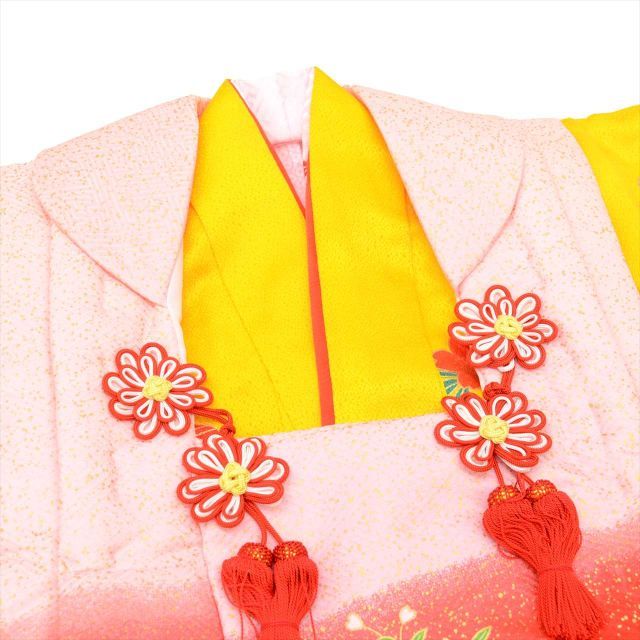 中古】 七五三 女の子 3歳 3点セット 着物 被布 長襦袢 化繊 仕立て