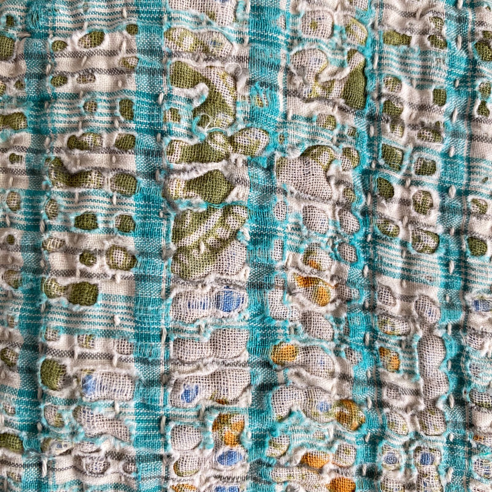 No21　ビンテージ　ラリーキルト　カンタキルト　リバーシブル 3517 ラリーキルト カンタキルト オールドファブリック ハギレ ボロ