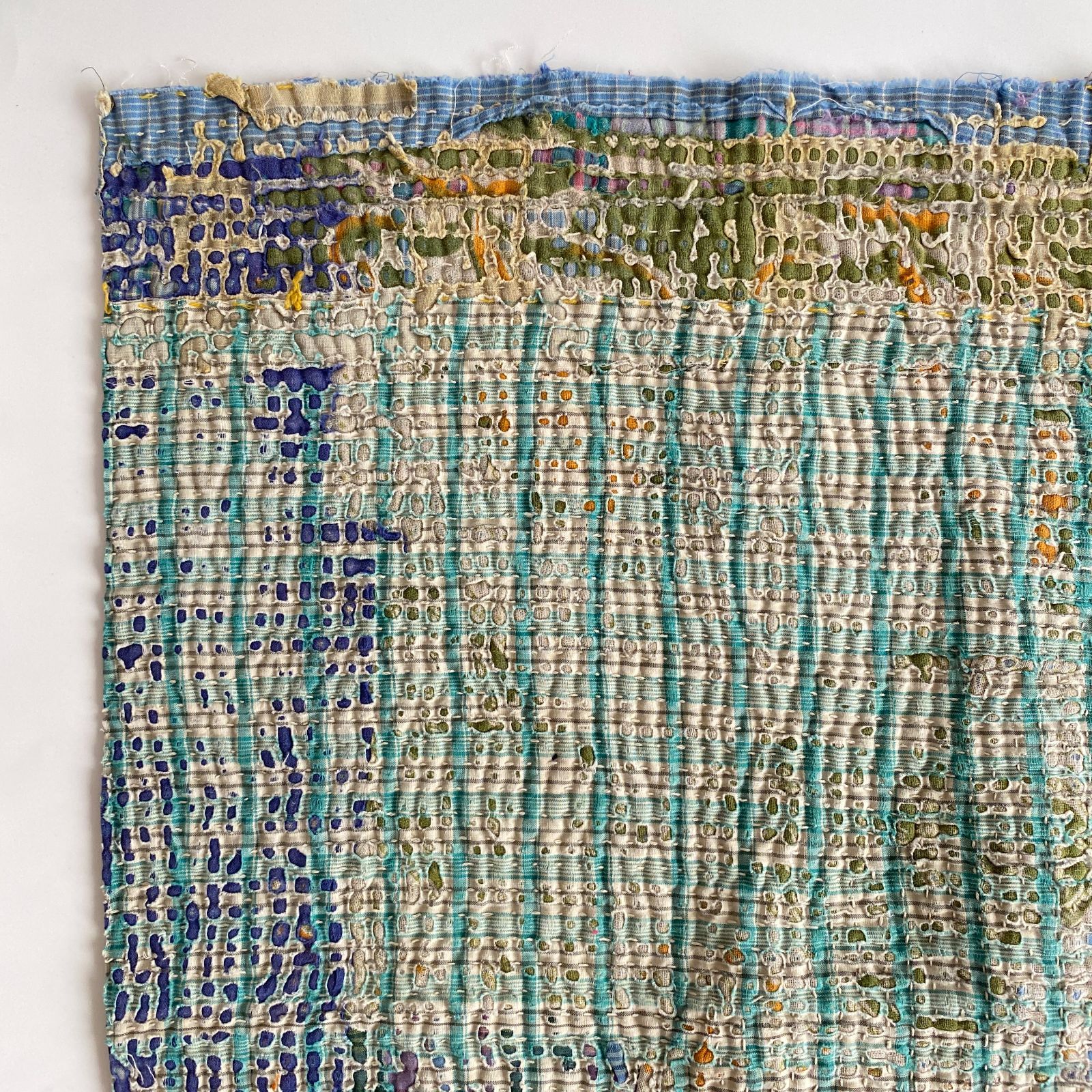 No21　ビンテージ　ラリーキルト　カンタキルト　リバーシブル 3517 ラリーキルト カンタキルト オールドファブリック ハギレ ボロ