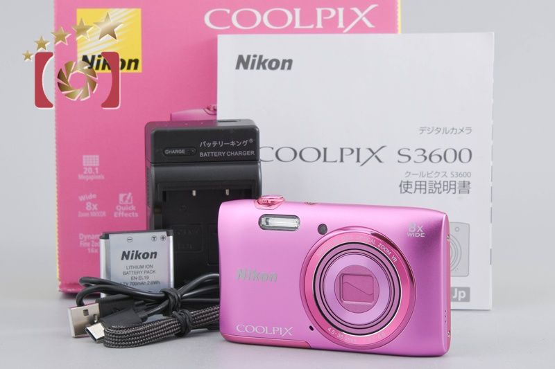 Nikon ニコン 【中古】Nikon ニコン COOLPIX S3600 アザレアピンク