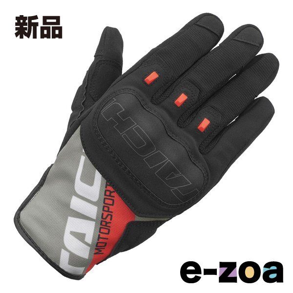 RS-Taichi  アールエスタイチ バイク用 春夏 ストローク エアーグローブ  ブラック/グレー/レッド/Mサイズ RST468/BLACK/GRAY/RED/M (2643865)