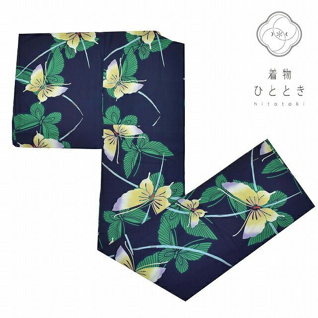 中古】 浴衣 単品 木綿 リサイクル浴衣 レディース コーマ地 注染染め