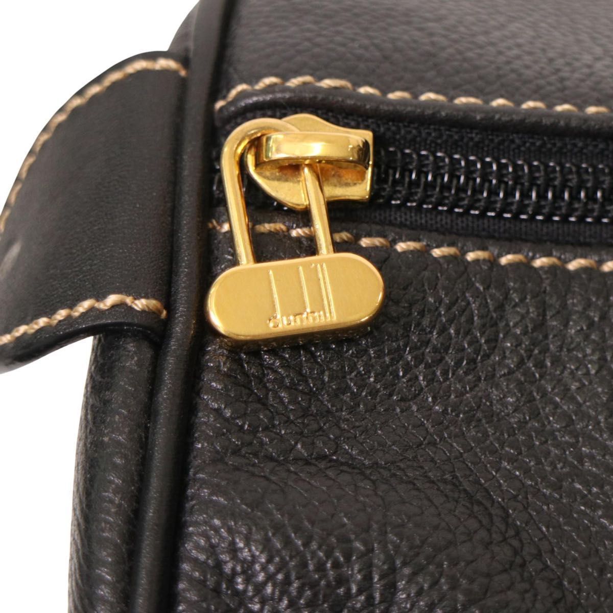 Dunhill ボストンバッグ　レザー　ゴールド金具　大容量 ブラック Dunhill ボストンバッグ レザー ゴールド金具 大容量 ブラック Dunhill