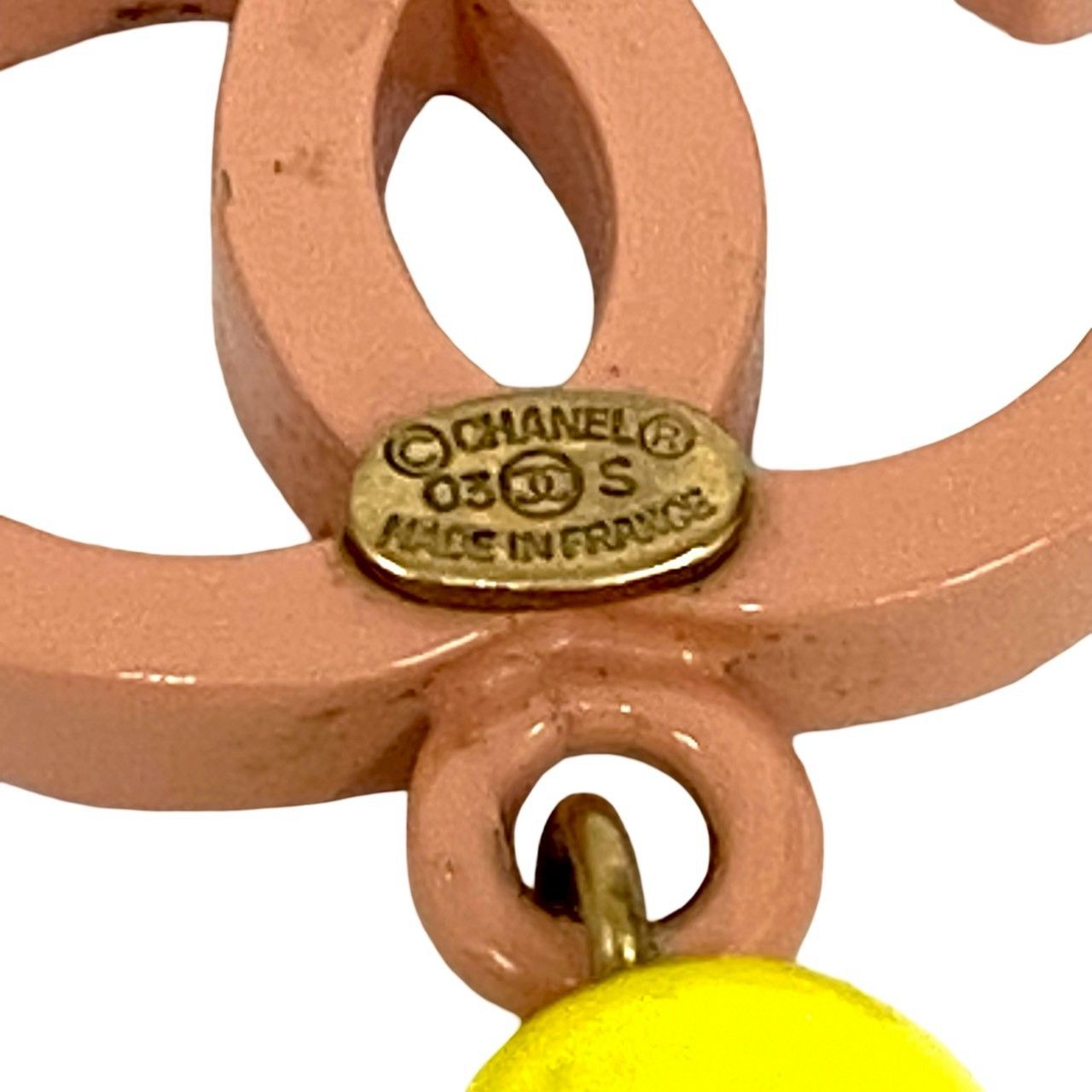 極 美品 コメあり 03S CHANEL シャネル スイングピアス イエローボール