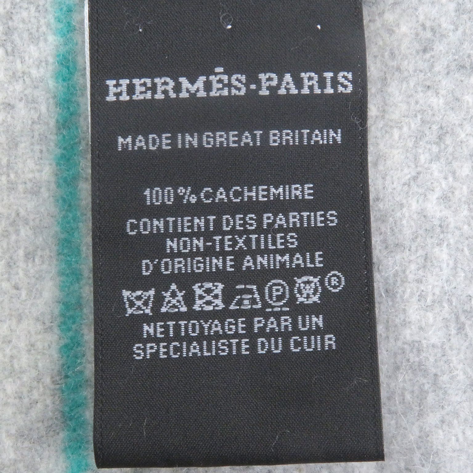 極美品□HERMES エルメス カシミヤ100％ ロゴレザーパッチ ネオロカ