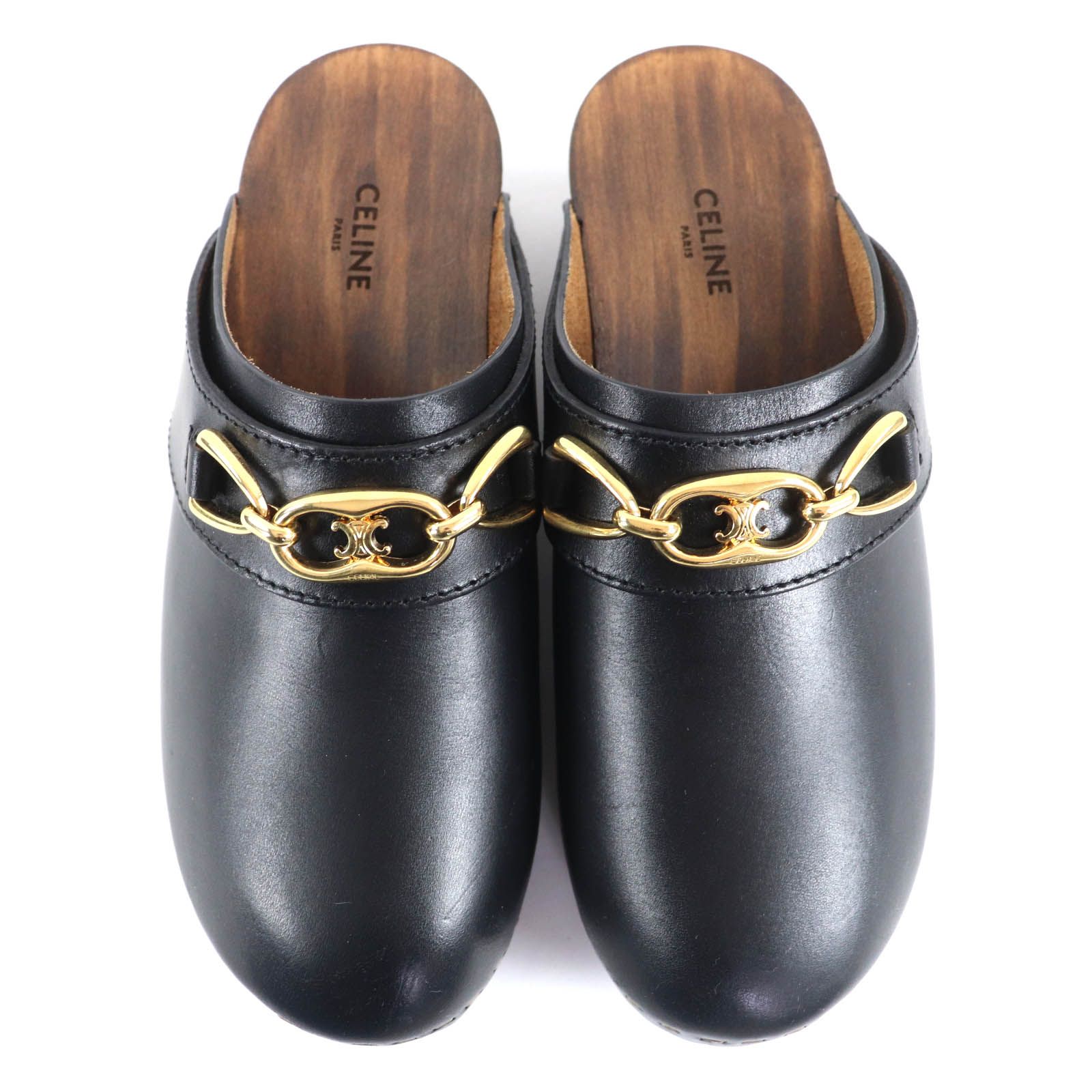 極美品◇CELINE セリーヌ CWZA09 トリオンフビット ウッドソール