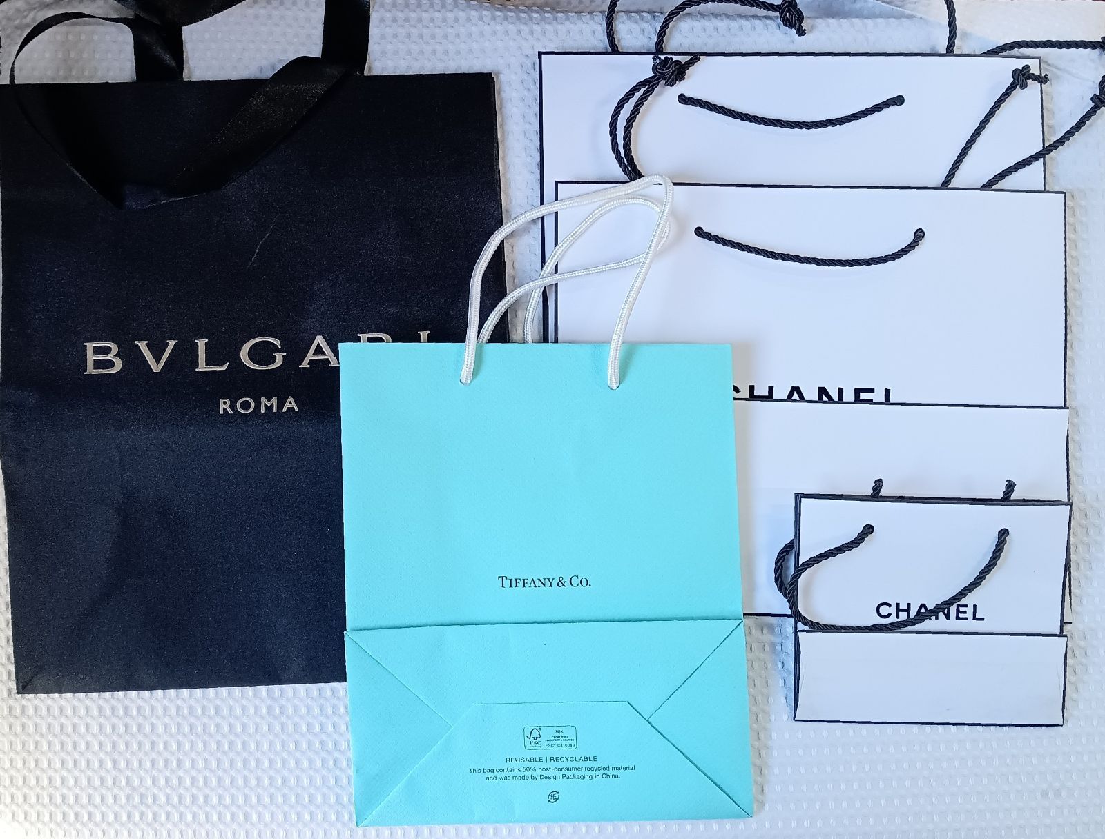 ハイブランドショッパー 紙袋 5点セット ブルガリ・ティファニー