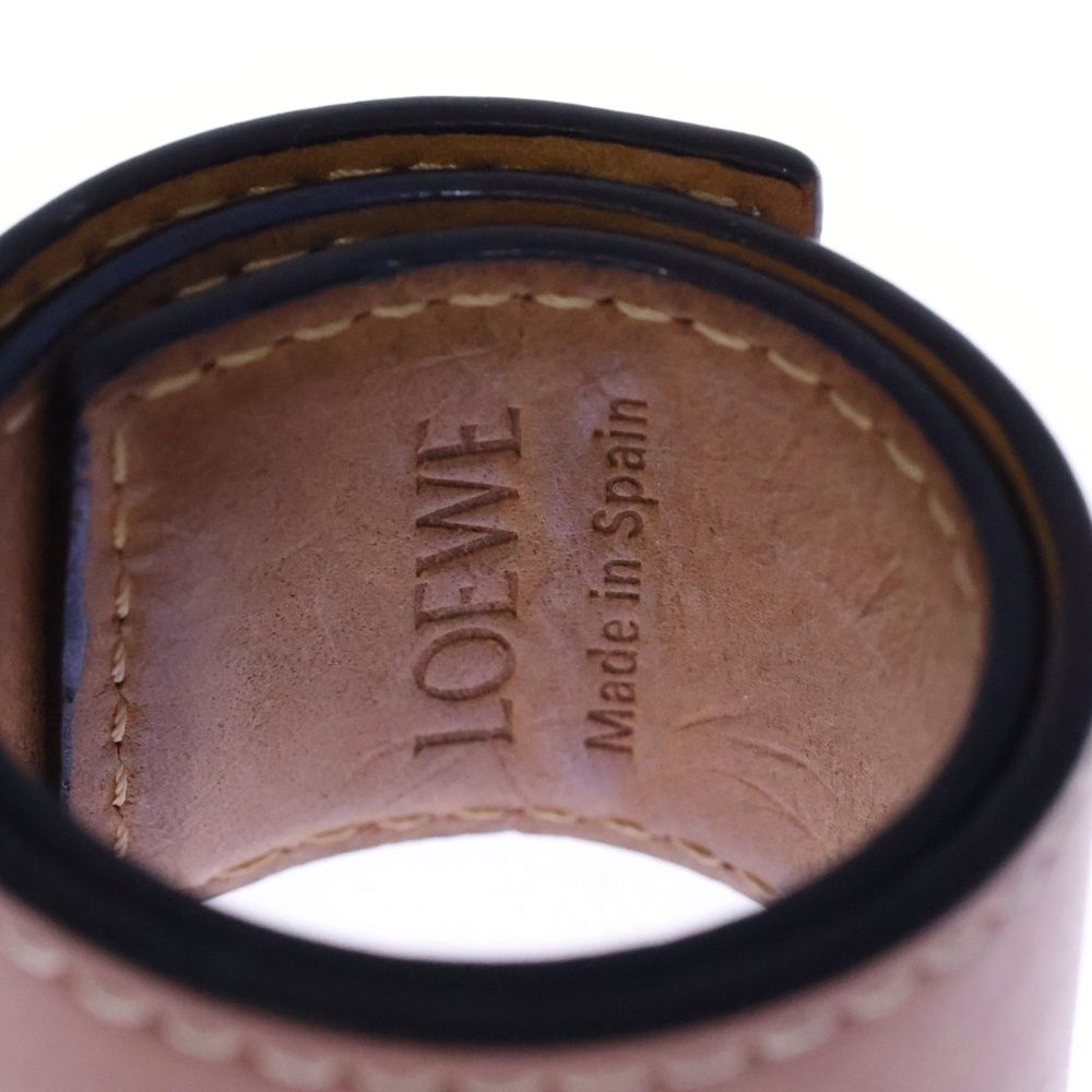 LOEWE (ロエベ) アナグラム スラップ ブレスレット ブラウン レザー