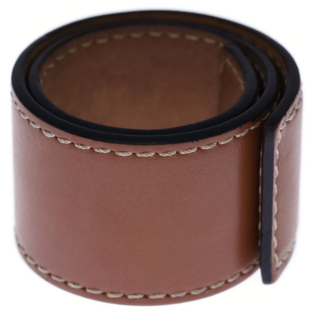 LOEWE (ロエベ) アナグラム スラップ ブレスレット ブラウン レザー