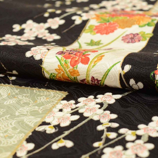 中古】 リサイクル着物 小紋 着物 正絹 絹 SILK シルク Sサイズ 特品