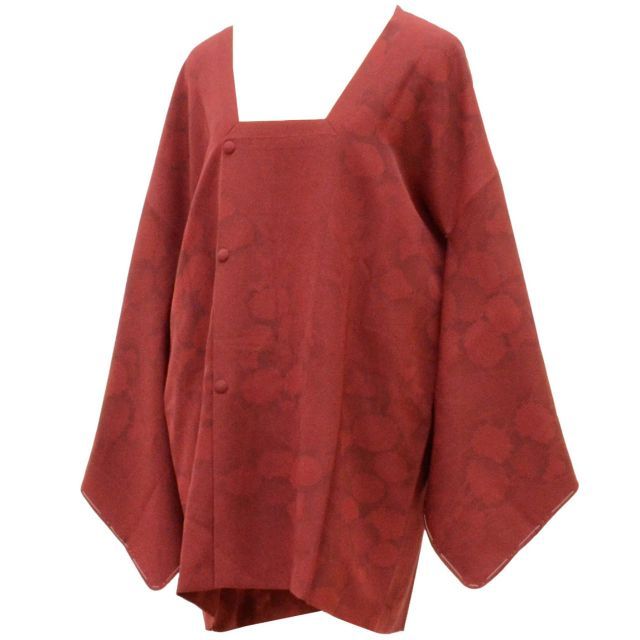 中古】 道行コート 正絹 リサイクル羽織 裄65cm 身丈78cm 紫色系 花