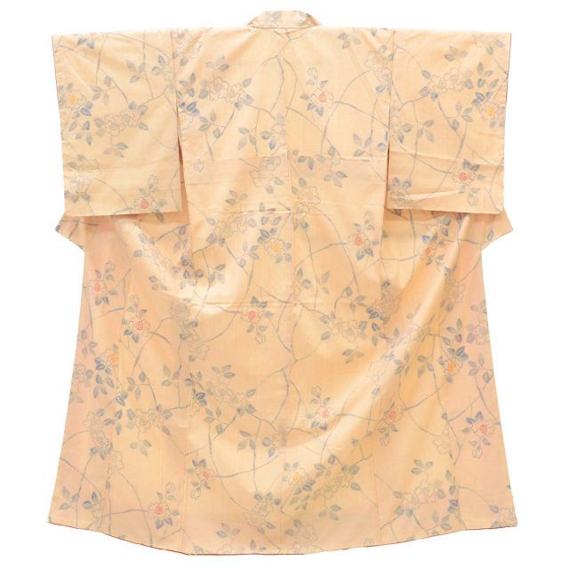 中古】 小千谷紬 リサイクル着物 正絹 SILK Mサイズ 特品 身丈159cm 裄