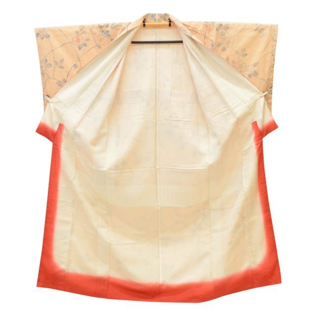 中古】 小千谷紬 リサイクル着物 正絹 SILK Mサイズ 特品 身丈159cm 裄