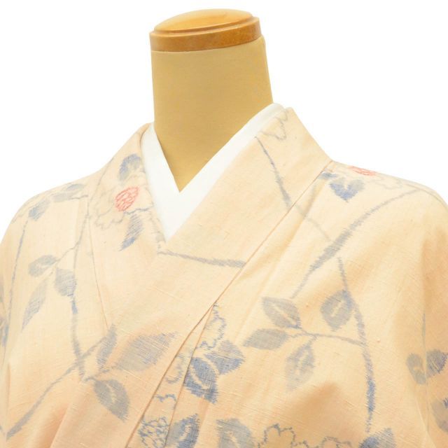 中古】 小千谷紬 リサイクル着物 正絹 SILK Mサイズ 特品 身丈159cm 裄