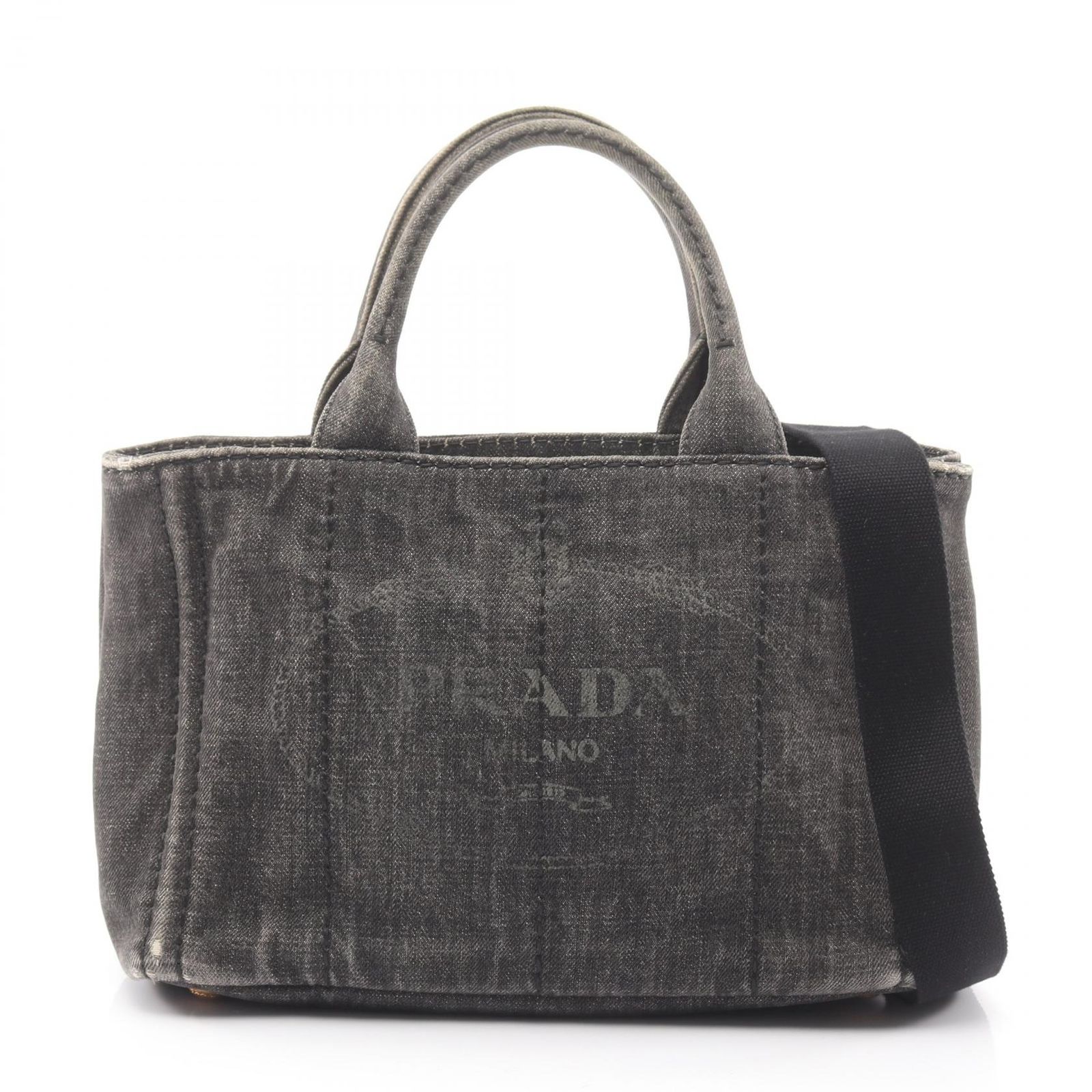 プラダ PRADA トートバッグ DENIM CANAPA カナパ ブラック デニム 2way 