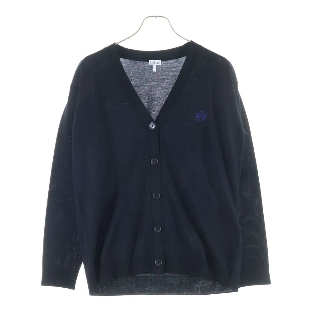 LOEWE (ロエベ) アナグラム刺繍 ニットカーディガン ブラック  