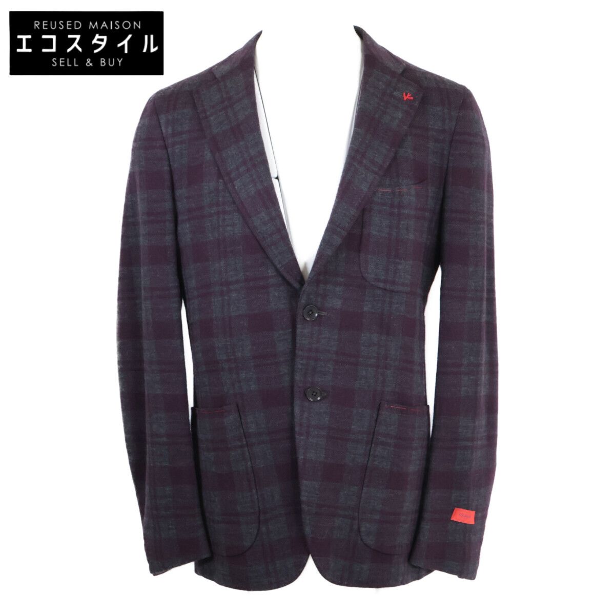 ISAIA イザイア 新品同様 007704 チェック柄 テーラード ニット