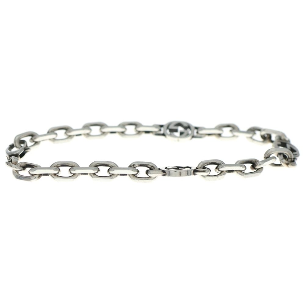 GUCCI (グッチ) インターロッキングG チェーン ブレスレット シルバー