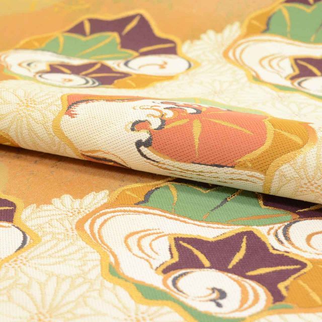 中古】 リサイクル 袋帯 帯 正絹 絹 西陣織 引箔 金彩 琳派転生 神坂雪