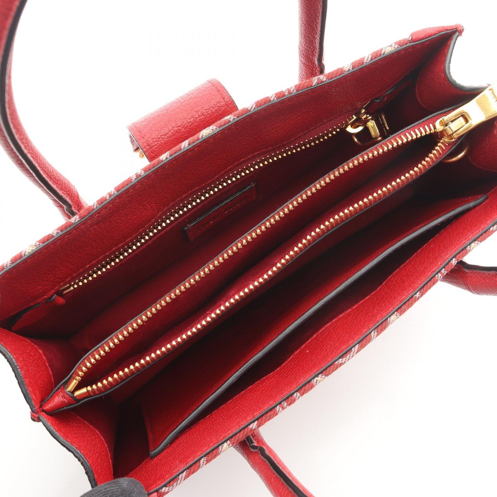 ミュウ ミュウ Miu Miu ハンドバッグ JACQUARD + MADRAS 5BA141 レッド