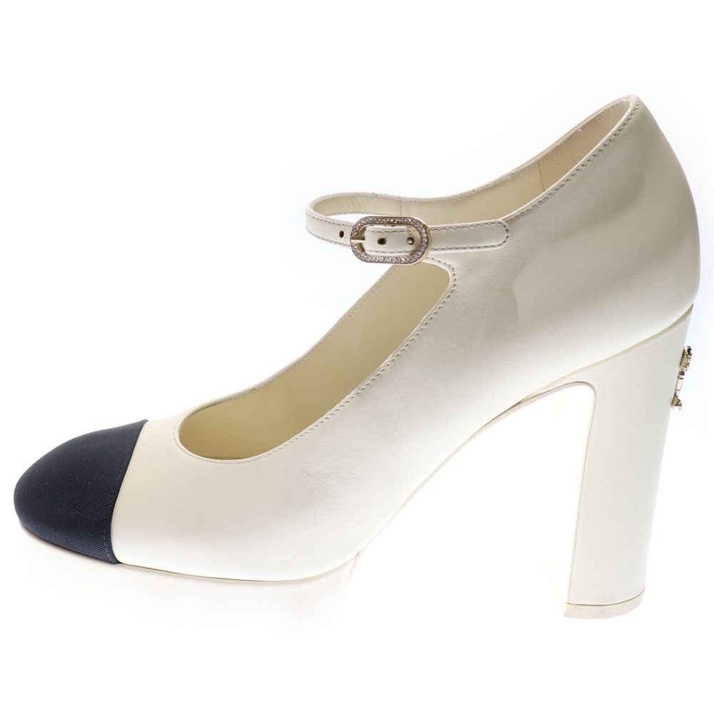 CHANEL (シャネル) 25SS ココマーク ビジュー レザー ヒール