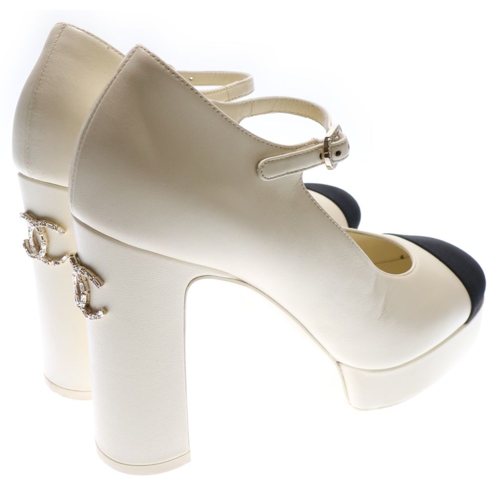 CHANEL (シャネル) 25SS ココマーク ビジュー レザー ヒール