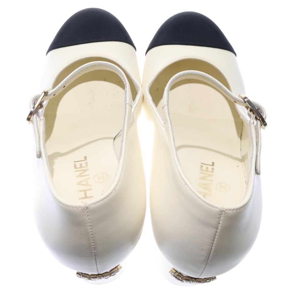 シャネルヒール CHANEL (シャネル) 25SS ココマーク ビジュー レザー ヒール