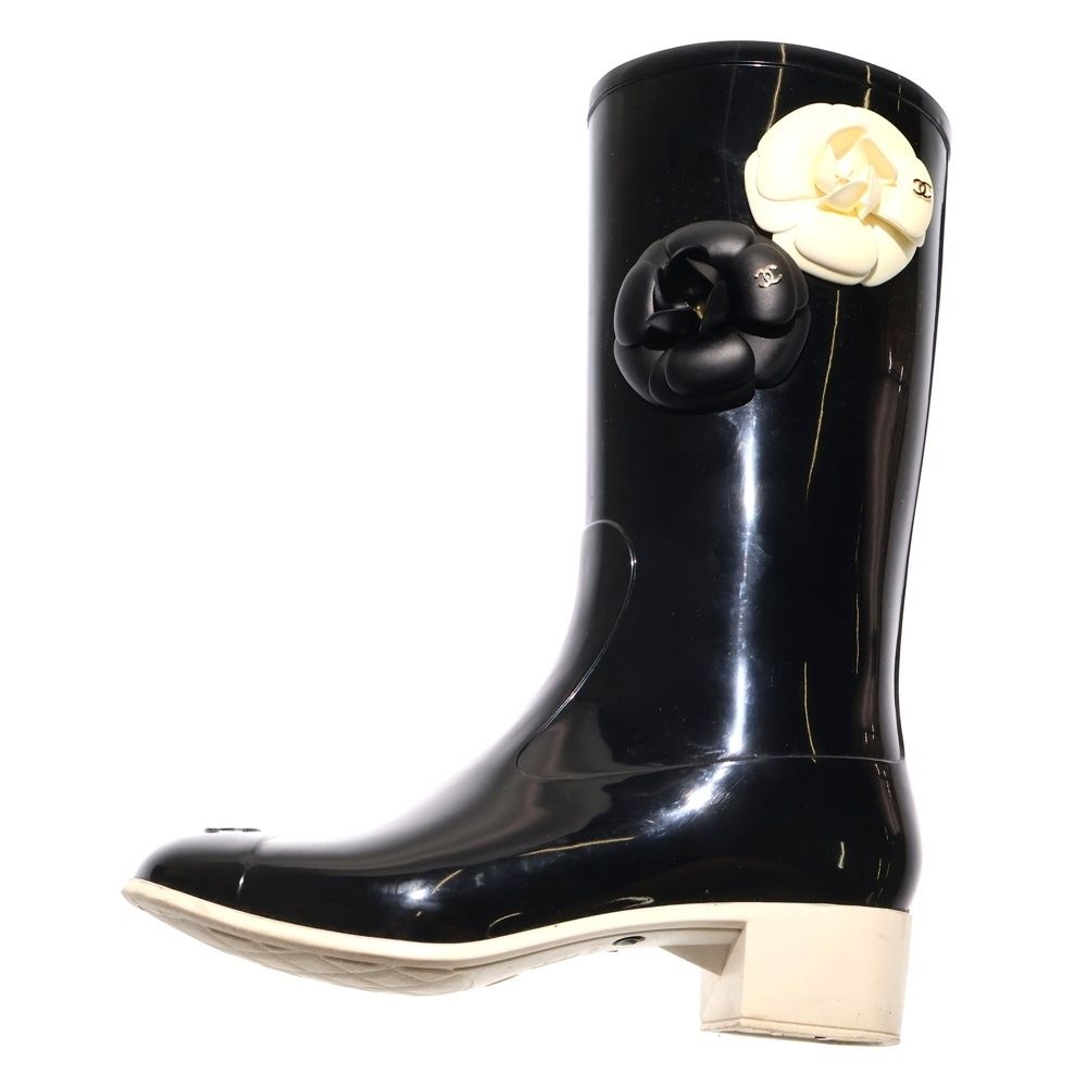 CHANEL カメリアレインブーツ Amazon | [CHANEL] (シャネル) カメリア カメリア レインブーツ ロング