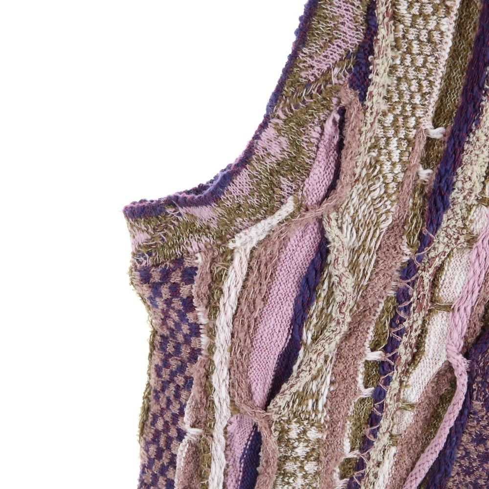 KAPITAL (キャピタル) 7G ニット GAUDYハーフZIPベスト パープル