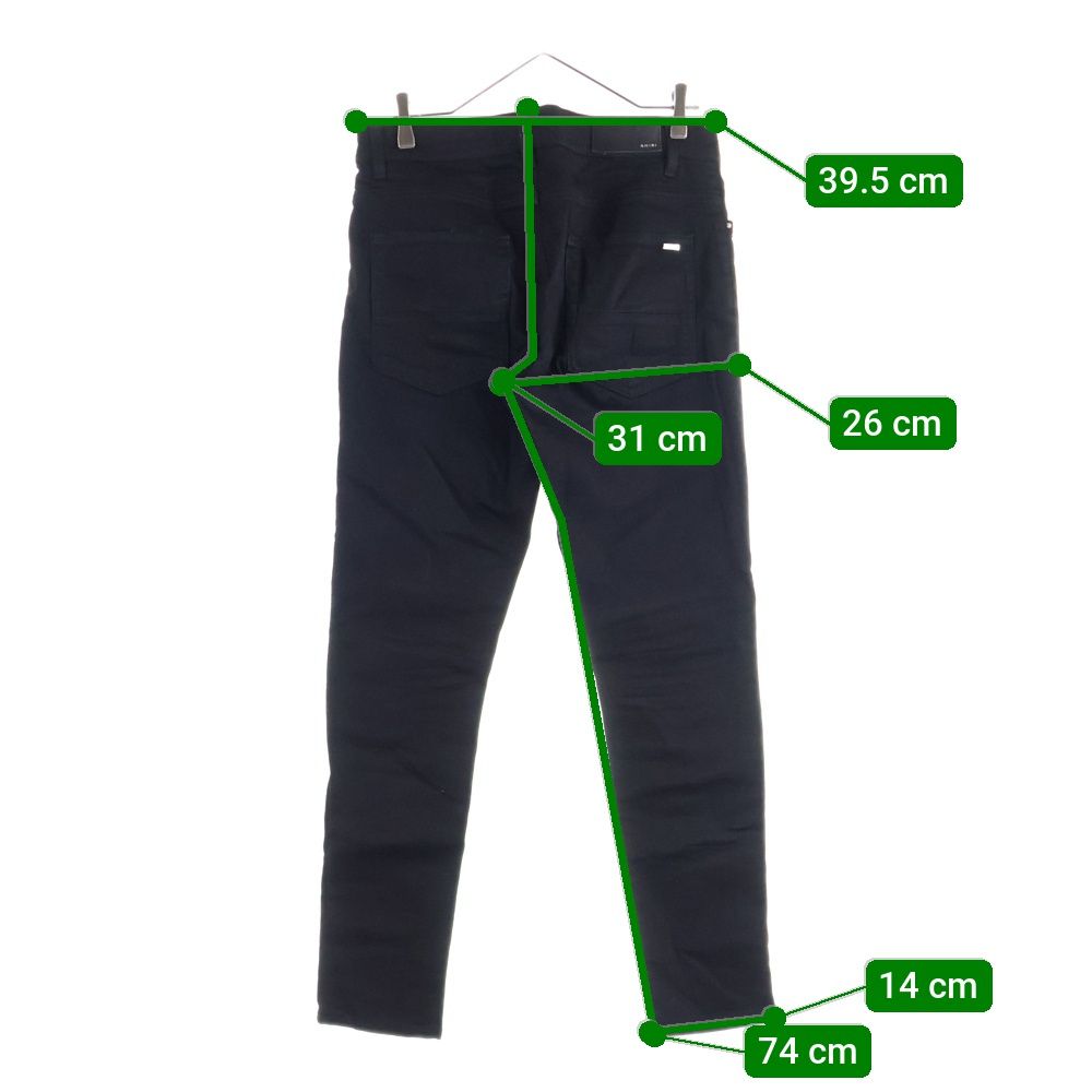 AMIRI (アミリ) MX1 JEAN レザー蛇腹切替 ダメージ加工 バイカー