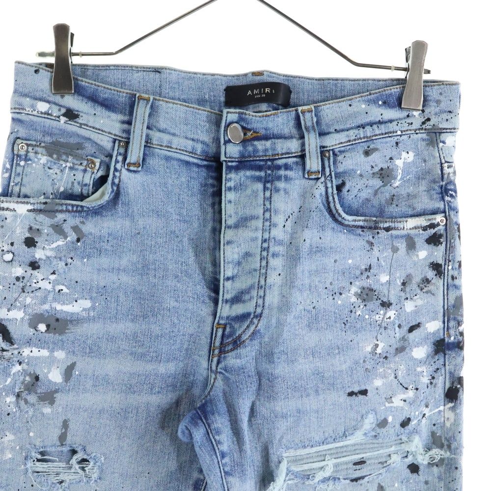 AMIRI (アミリ) MX-1 蛇腹ダメージペイント加工 スキニーデニムパンツ