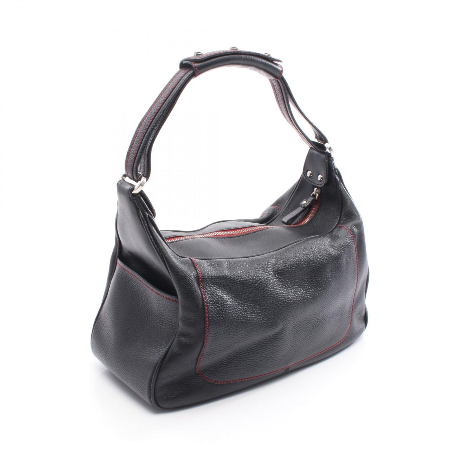 トッズ TOD'S ショルダーバッグ TOD'S × Ferrari ブラック レザー