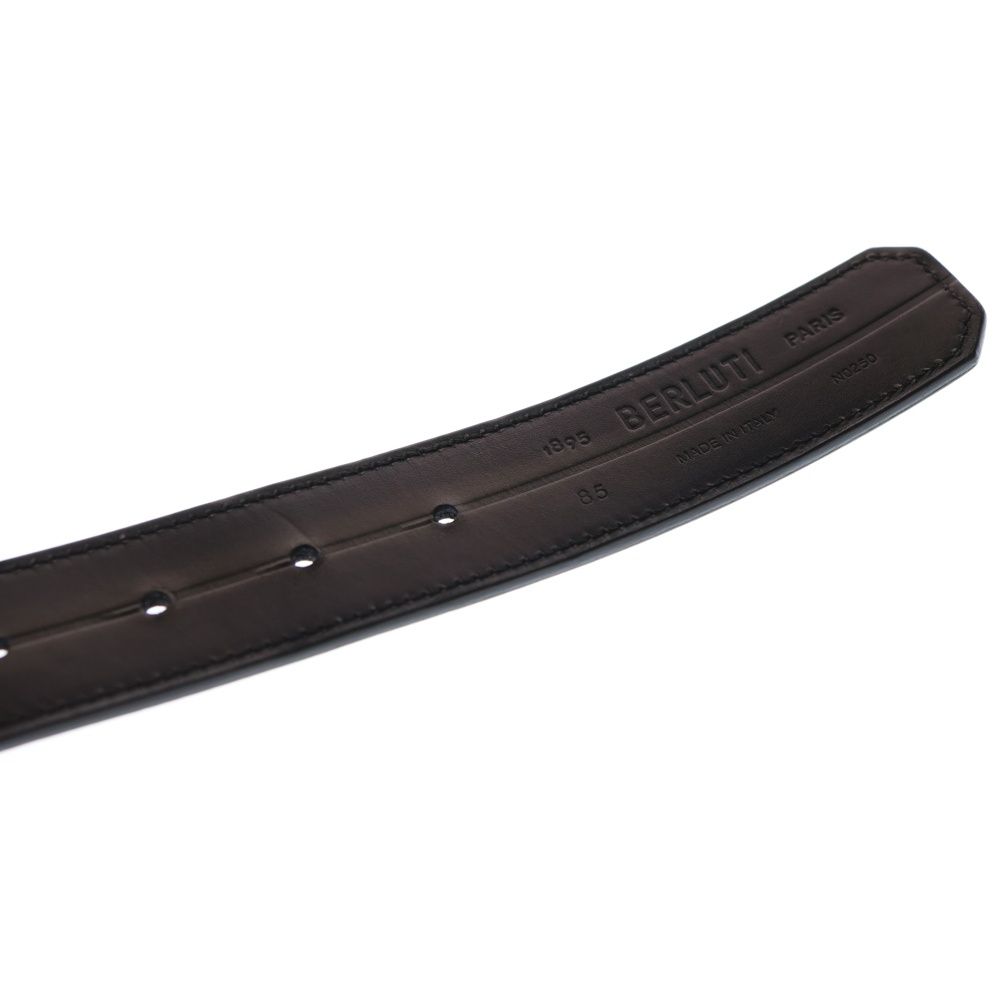 Berluti　ベルルッティ　カリグラフィー　サイズ85 全長102cm 正規品】Berlutiベルルッティ長財布カリグラフィー茶色ジップタイプ