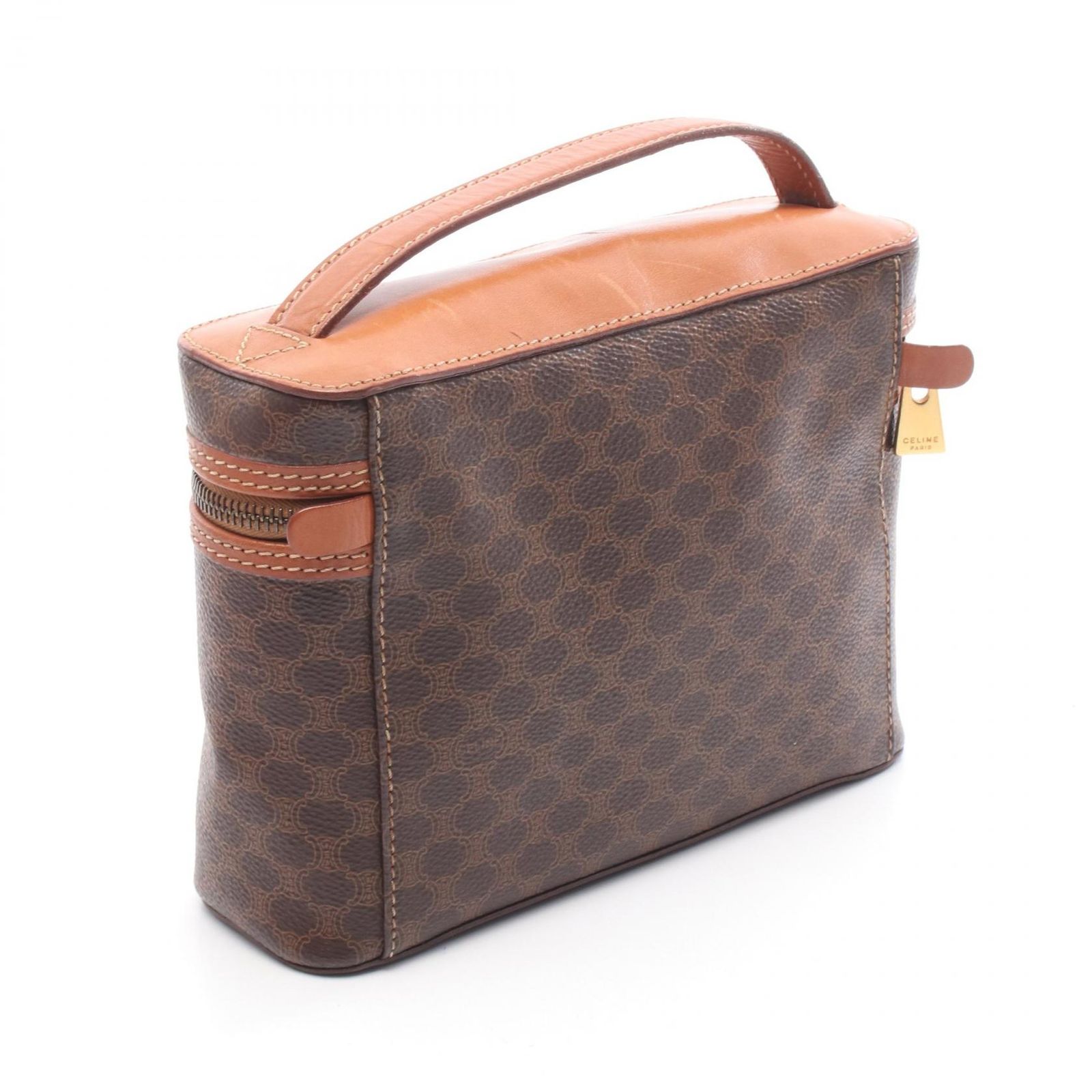 CELINE　セリーヌ　マカダム　ハンドバック　コーティングキャンバス　ブラウン セリーヌ CELINE ハンドバッグ マカダム ダークブラウン PVC