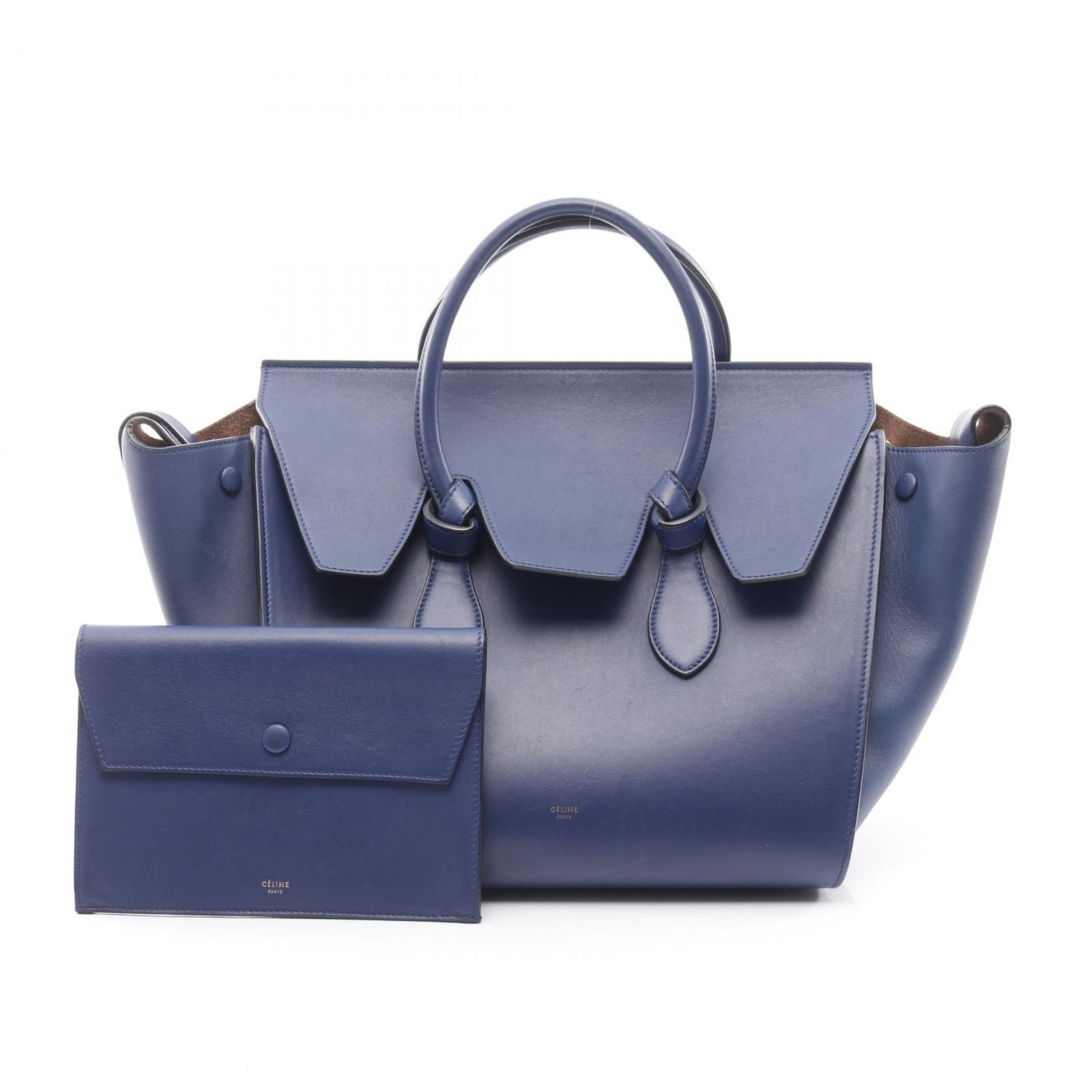 セリーヌ CELINE ハンドバッグ TIE タイ 173823 ブルー レザー タイ 