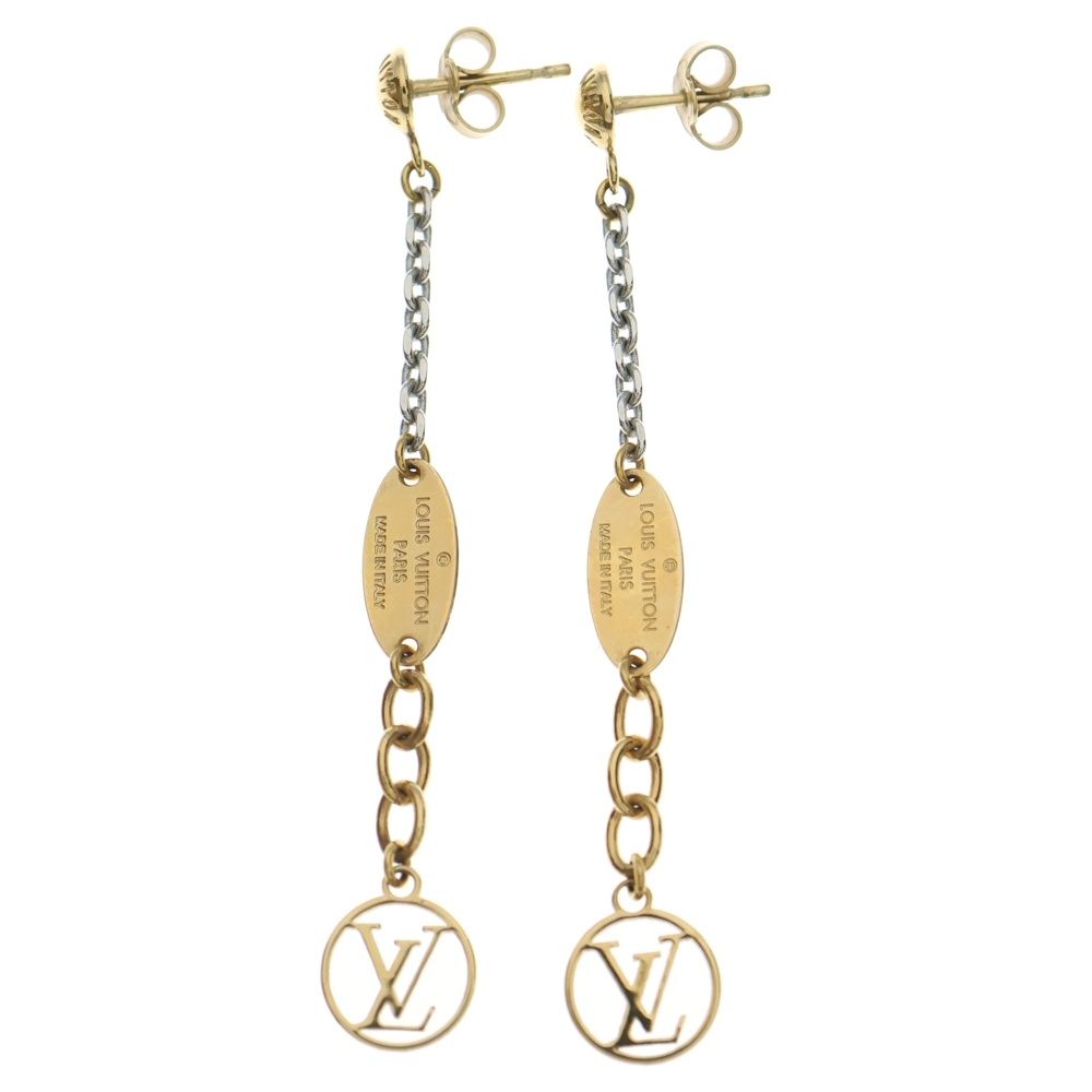 LOUIS VUITTON (ルイヴィトン) ロゴマニア ピアス GP ゴールド