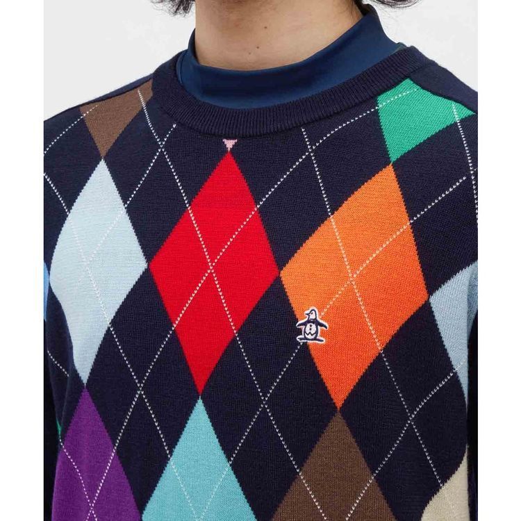 25秋冬 マンシングウェア Munsingwear メンズ アーガイル柄クルー