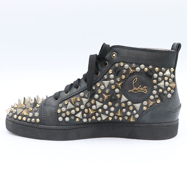 【激レア】クリスチャンルブタン スタッズ ハイカットスニーカー 黒 348 美品ルブタン クリスチャンルブタン ハイカットスニーカー
