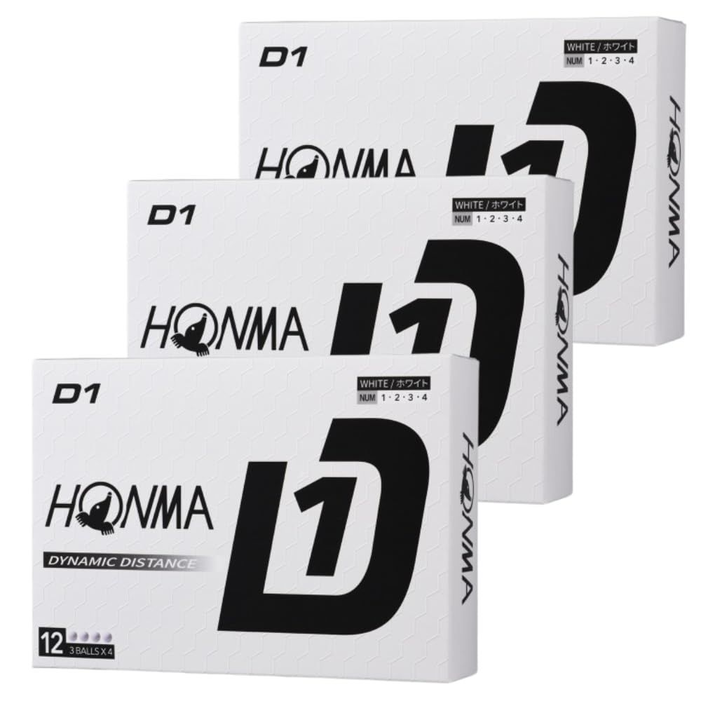 新品 本間ゴルフ D1 ボール ゴルフボール 2024年モデル BT2401 ホワイト 3ダース 36球 飛距離 ※オリジナルショップカード付き