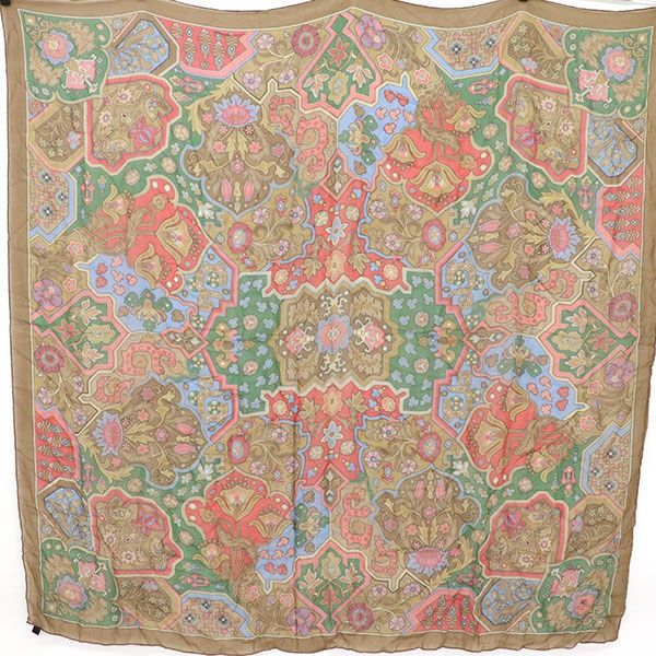 エトロ ETRO 大判 スカーフ 花柄 鳥柄 シルク100％ ピンク グリーン他