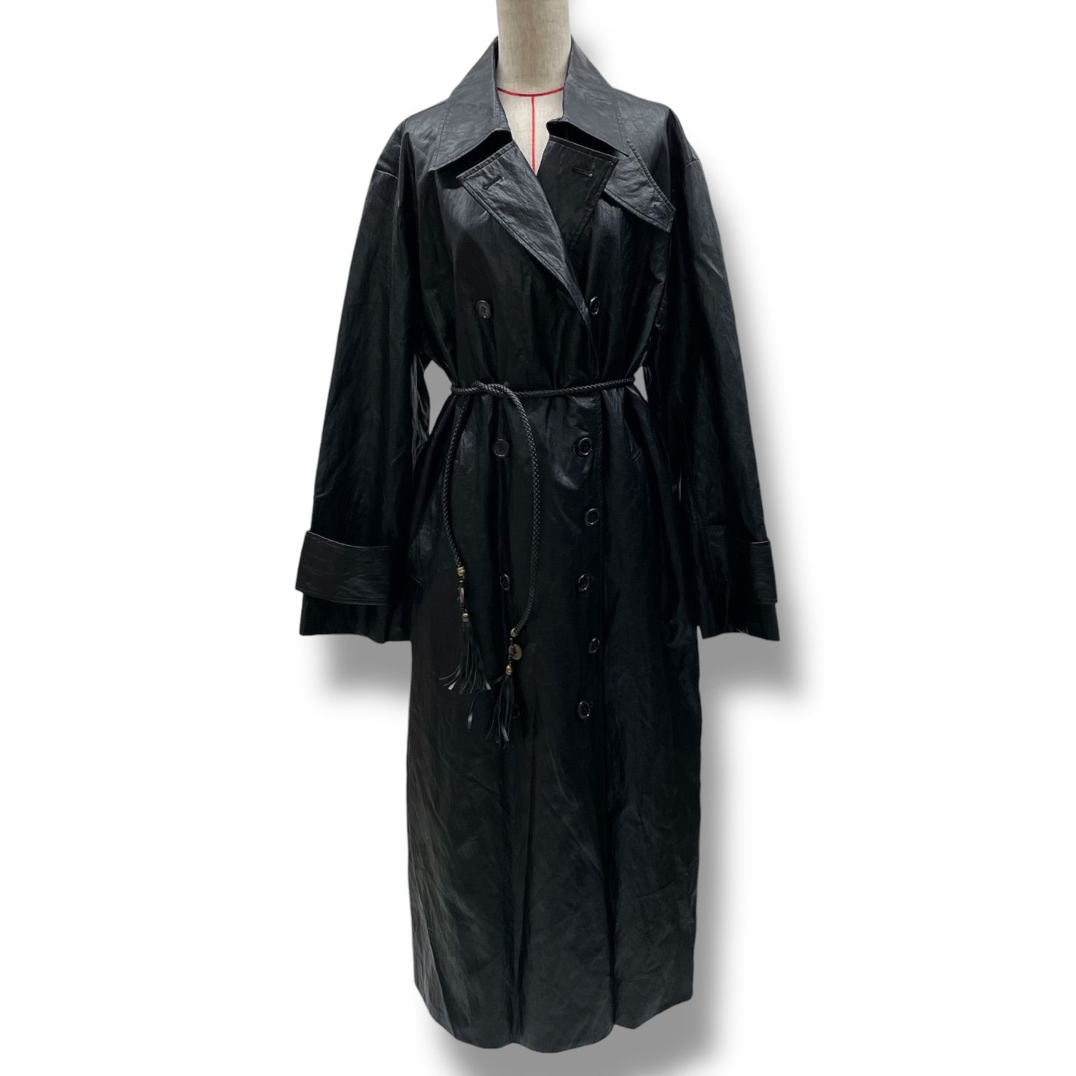 AMERI レザートレンチコート M 美品 AMERI VINTAGE アメリヴィンテージ SYNTHETIC LEATHER TRENCH