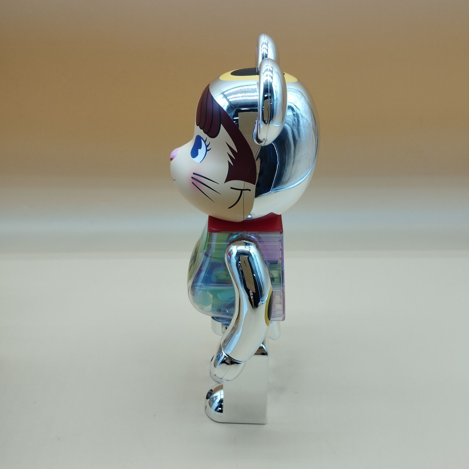 D20403】BE@RBRICK 招き猫 ペコちゃん 銀メッキ 蓄光ミルキー入り ※400