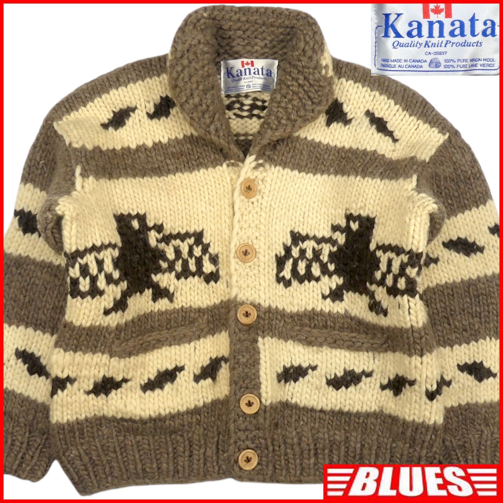 カウチンセーター kanata ニット XXL カナダ製 カナタ 鷲