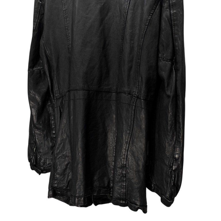 GIORGIO BRATO ラムレザーシルクニットライニングフーデッドロング