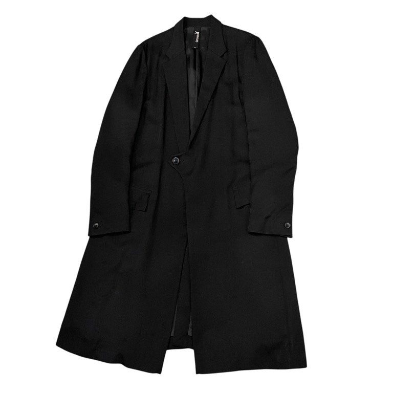 Ground-Y グランドワイ ロングジャケット コート L ナイロン Ground Y 15AW ONE BUTTON COAT テンセルワンボタンロングコート