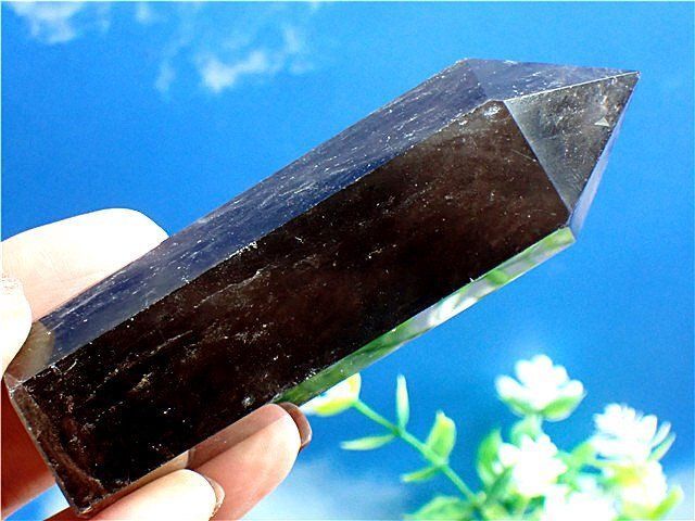 AAA級【魔除け】◇天然モリオン(黒水晶）クラスター柱子B88C2/32C17D