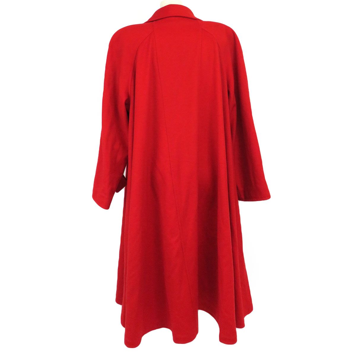 CHANEL レッド ロングコート シャネル ココマーク ヴィンテージ カシミヤ ロング コート